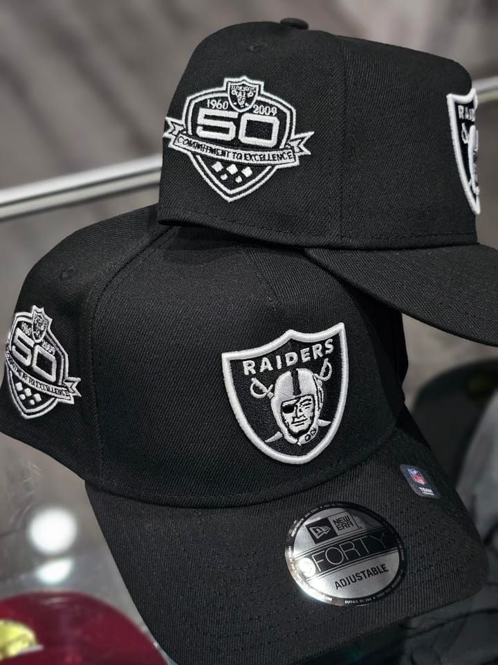 Las Vegas Raiders 50th SP Black 9Forty A-Frame Snapback