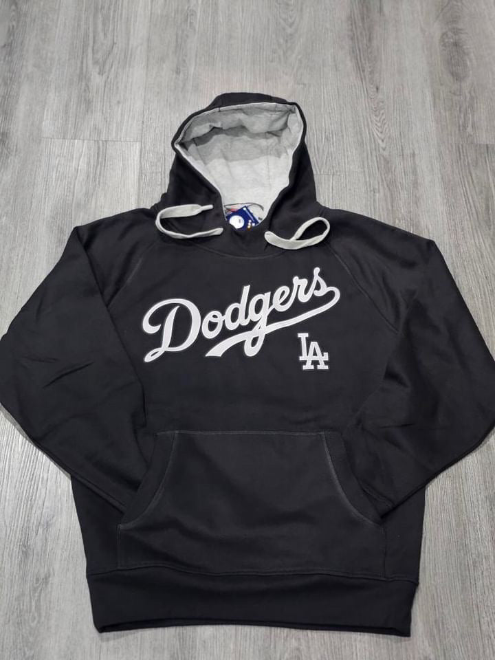 Los Angeles Dodgers Men’s BLACK Sweatshirt Antigua Victory Pullover Hoodie