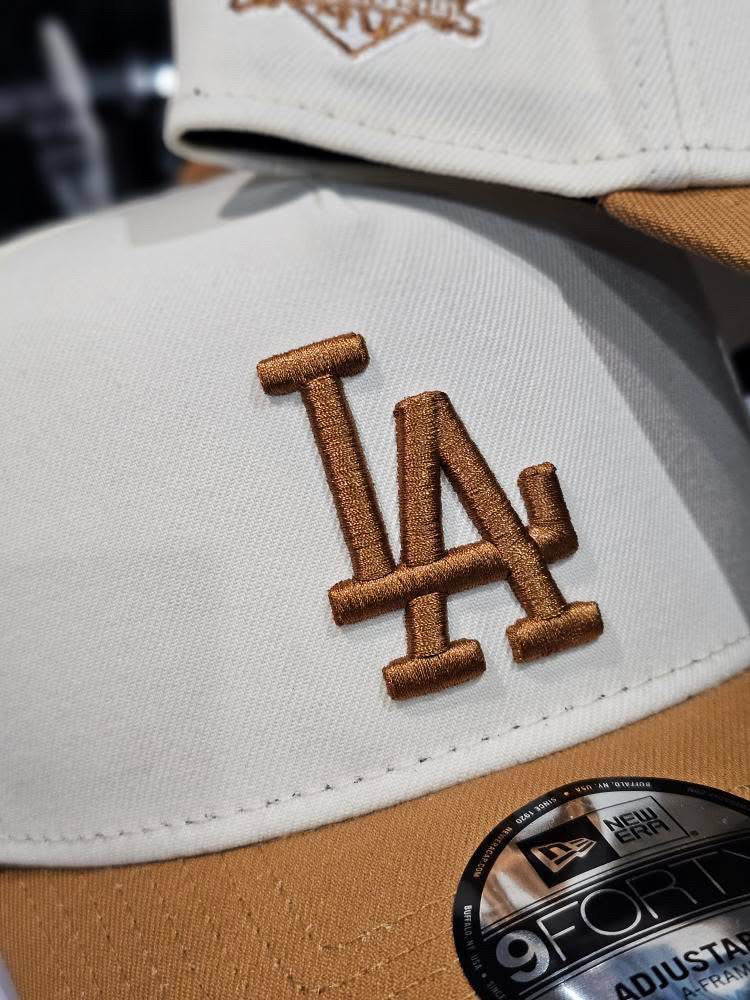 Los Angeles Dodgers Cream & Brown 9Forty A-Frame Snapback