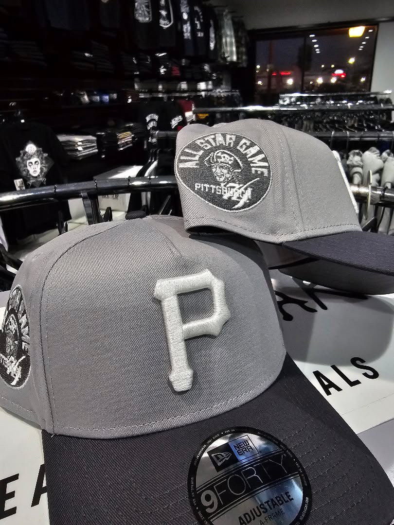 Pittsburgh Pirates Gray 9FORTY A-Frame Snapback All Star Game side patch
