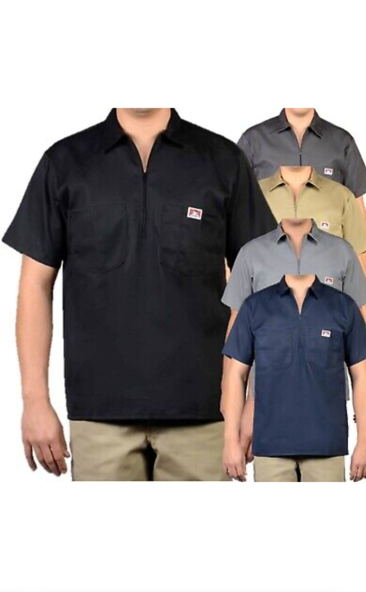 Ben Davis black Short Sleeve 1/2 Zip Black