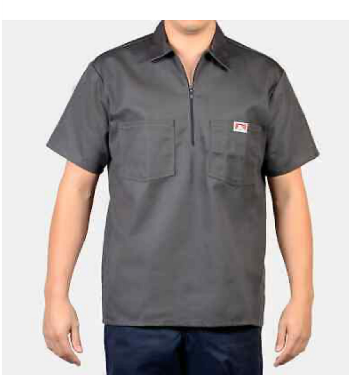 Ben Davis charcoal Short Sleeve 1/2 Zip Charcoal