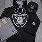 Raiders Antigua Victory Pullover Hoodie - Black