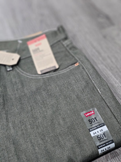 LEVI'S Men's Olive 501® Original Shrink-to-Fit™ Jeans