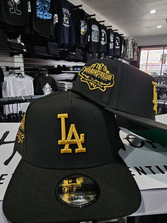 Los Angeles Dodgers Black & Gold 9Forty A-Frame Snapback. 40th Anniversary side patch.