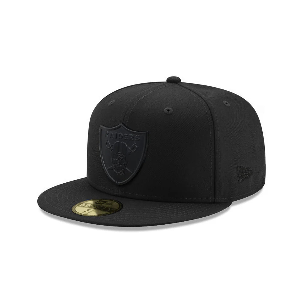 Las Vegas Raiders Black on Black Metal Badge 59FIFTY Fitted