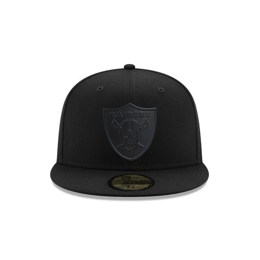 Las Vegas Raiders Black on Black Metal Badge 59FIFTY Fitted