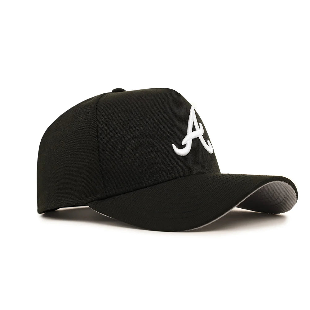 Atlanta Braves Black On White 9Forty A-Frame Snapback