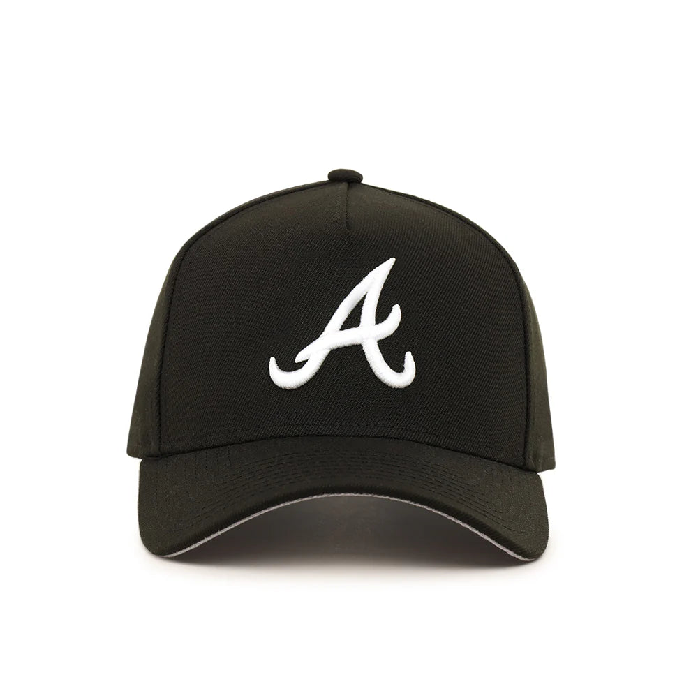 Atlanta Braves Black On White 9Forty A-Frame Snapback