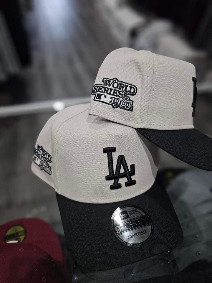 Los Angeles Dodgers Cream & Black 2 Tone 9Forty A-Frame Snapback