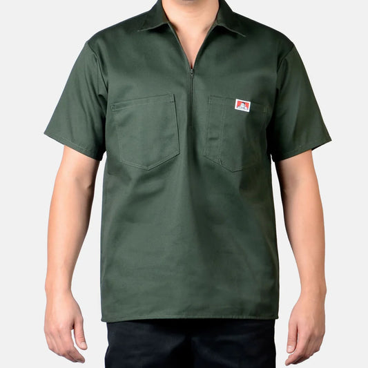 Ben Davis Olive Short Sleeve 1/2 Zip