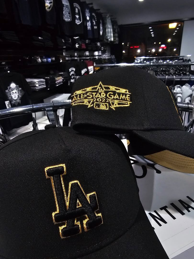 Los Angeles Dodgers Black & Gold 9FORTY A-Frame Snapback All Star Game side patch