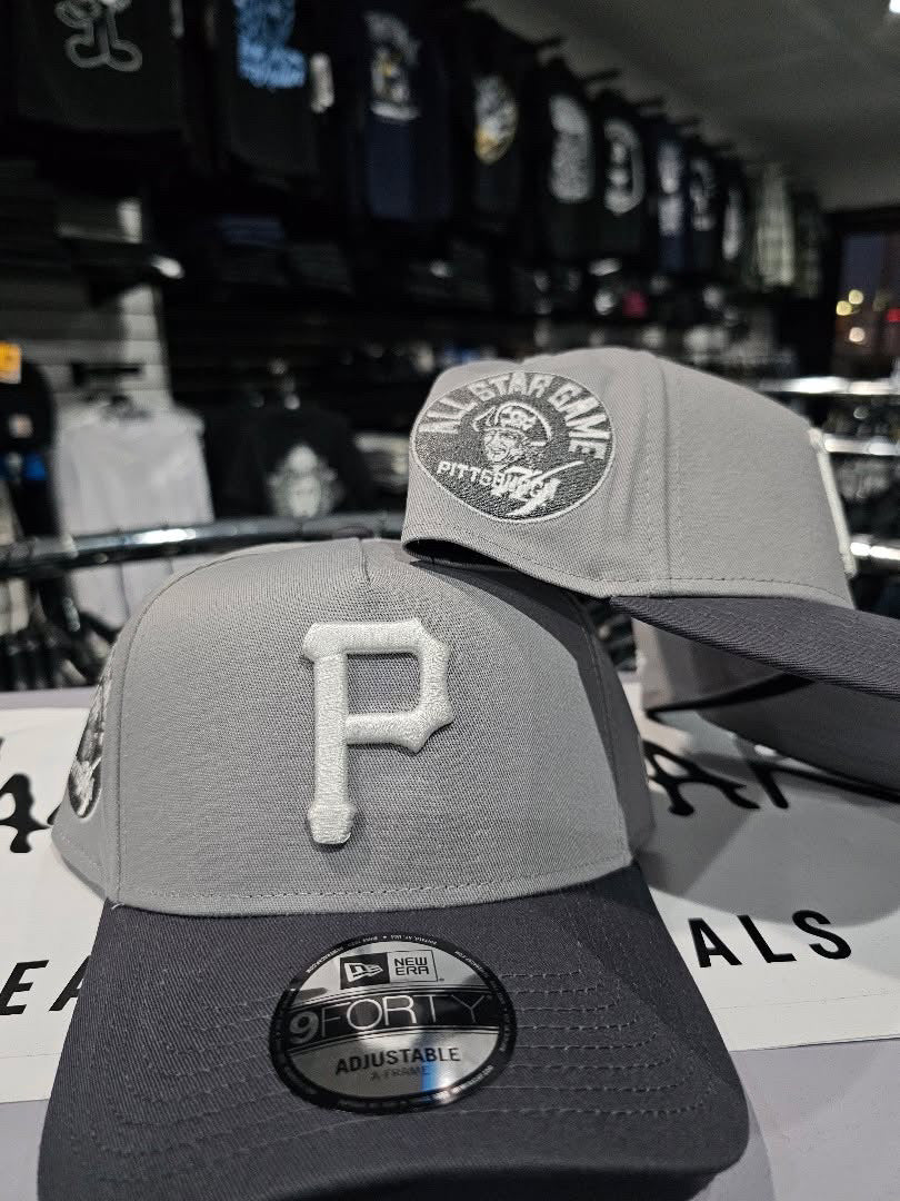 Pittsburgh Pirates Gray 9FORTY A-Frame Snapback All Star Game side patch
