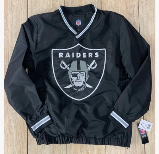 EMBROIDERED RAIDERS WINDBREAKER BIG LOGO FRONT JACKET