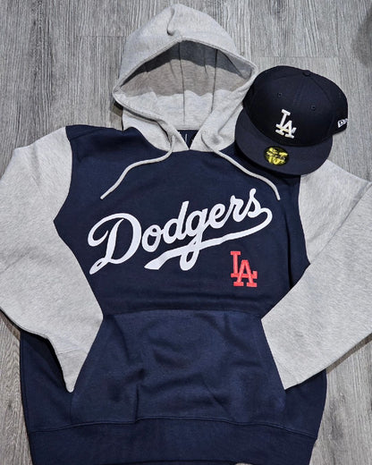 Two-tone  Navy/gray Dodgers pullover hoodie