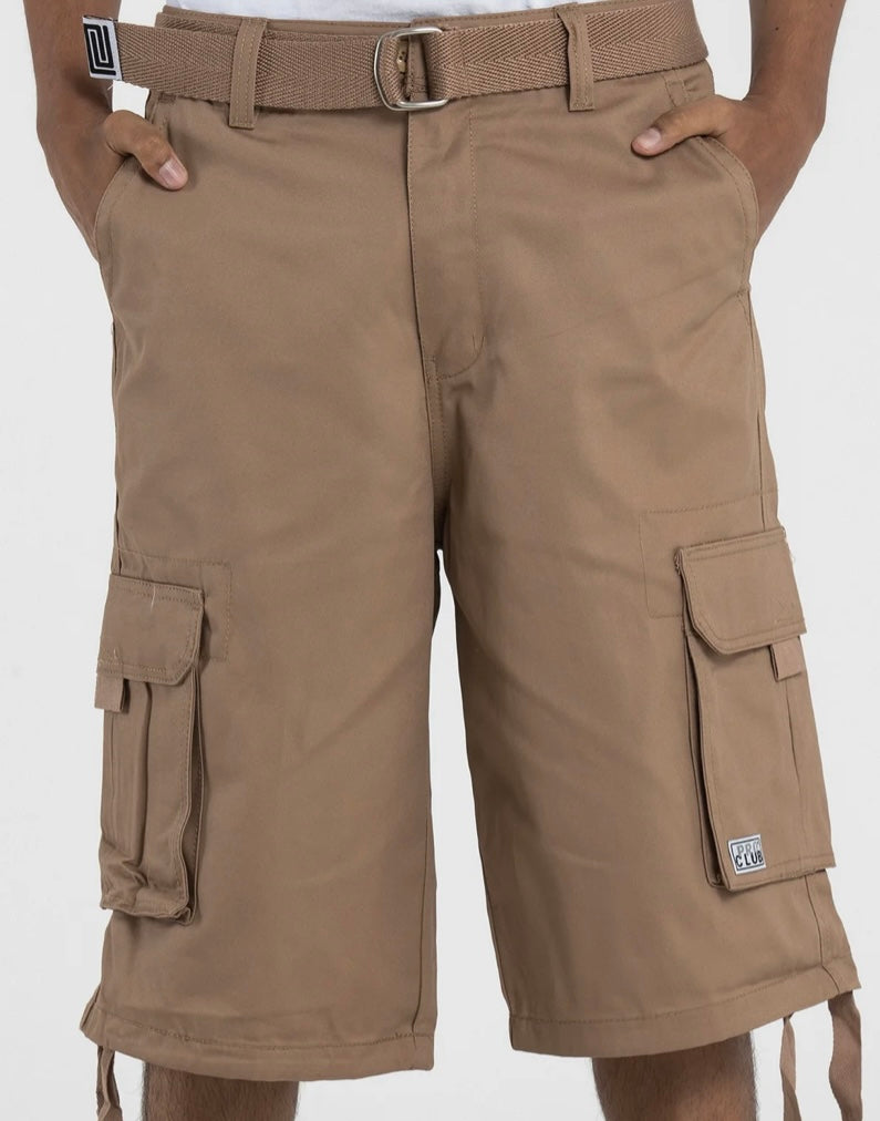 Pro Club Twill Cargo Shorts With Belt