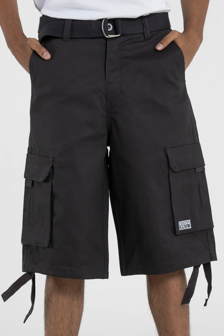 Pro Club Twill Cargo Shorts With Belt