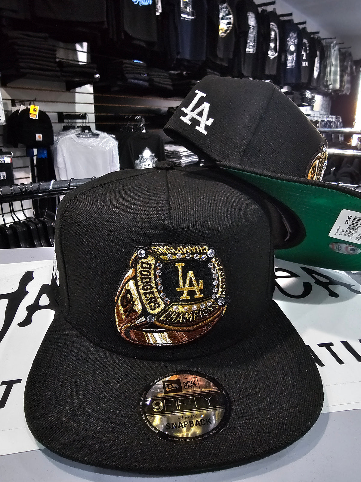 Los Angeles Dodgers Snapback 9Fify New Era A-Frame Ring Hat Cap Green UV
