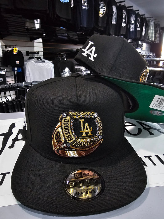 Los Angeles Dodgers Snapback 9Fify New Era A-Frame Ring Hat Cap Green UV