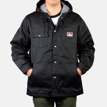 Ben davis Hooded Front Snap Jacket – Black