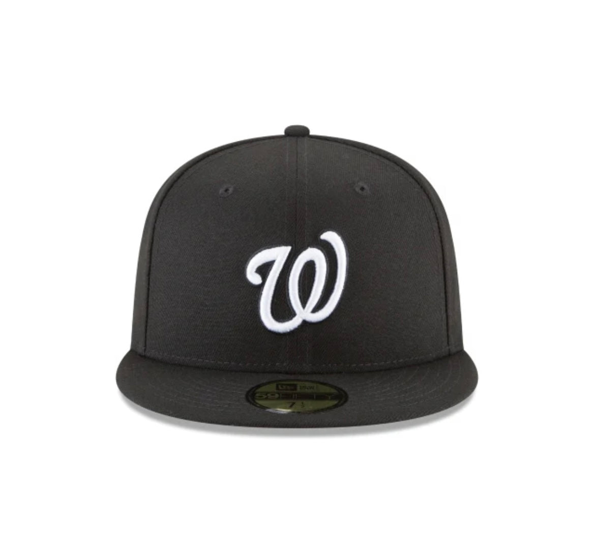 Washington Nationals Black and White Basic 59FIFTY Fitted