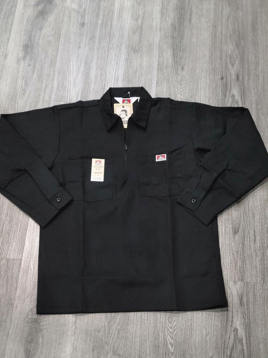 Ben Davis Long Sleeve Solid 1/2 Zip Black