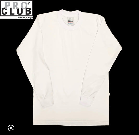 Pro Club Heavyweight Cotton Long Sleeve Crew Neck T-Shirt